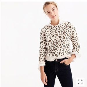 J. Crew Leopard Print Crew Neck Sweater Small